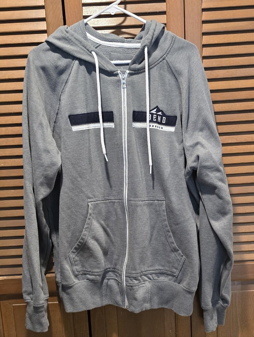 Zip-Up Hoodie With Embroidered Bend Oregon Detail- Mossy Green
